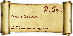 Pusch Szabina névjegykártya